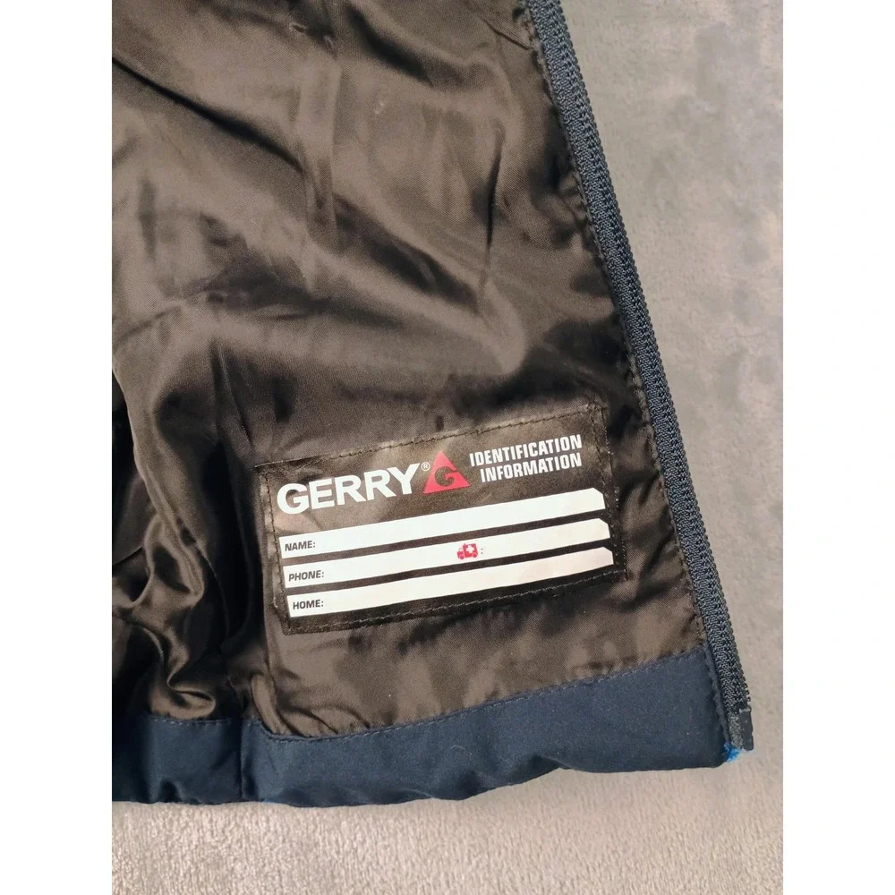 Gerry Jacket Kids XS 5/6 Blue Black Hooded‎ Puffer Full Zip Insulated Winter